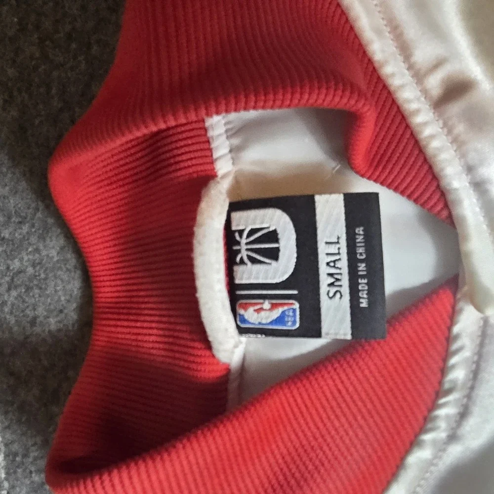 NBA Chicago Bulls Bomber Jacket Men Button Up Satin  All Over Print Small F1